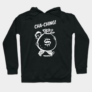 Cha-Ching! Retro Man Reseller with Money Bag - White Hoodie